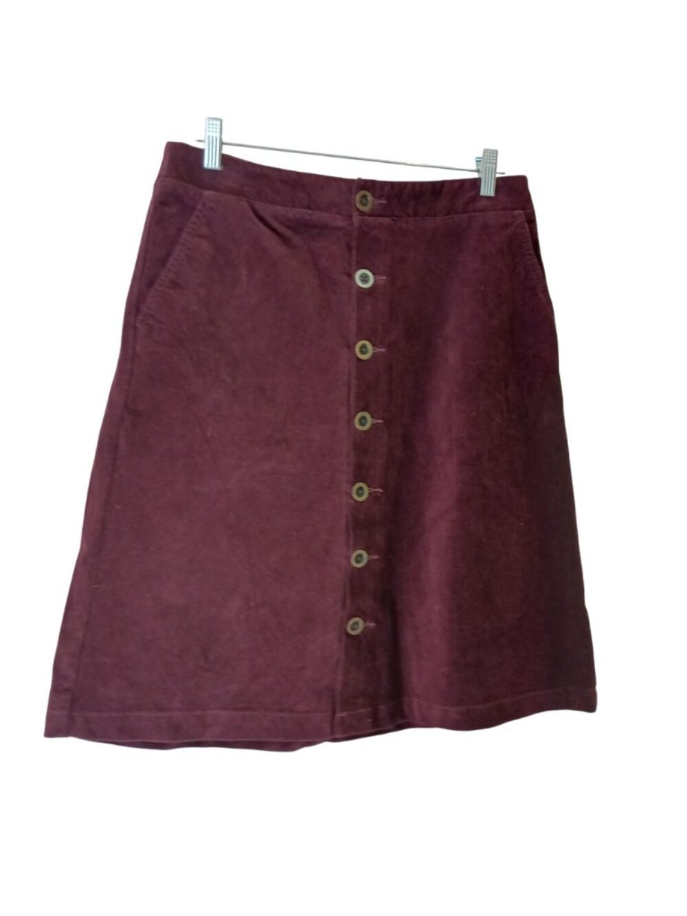 St  Johns Bay Womens Skirt Sz 6 Merlot Corduroy Button-Front Classic NWT #D-36 - Picture 6 of 7